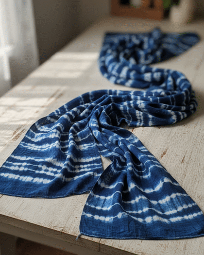 Indigo Patterened Scarf